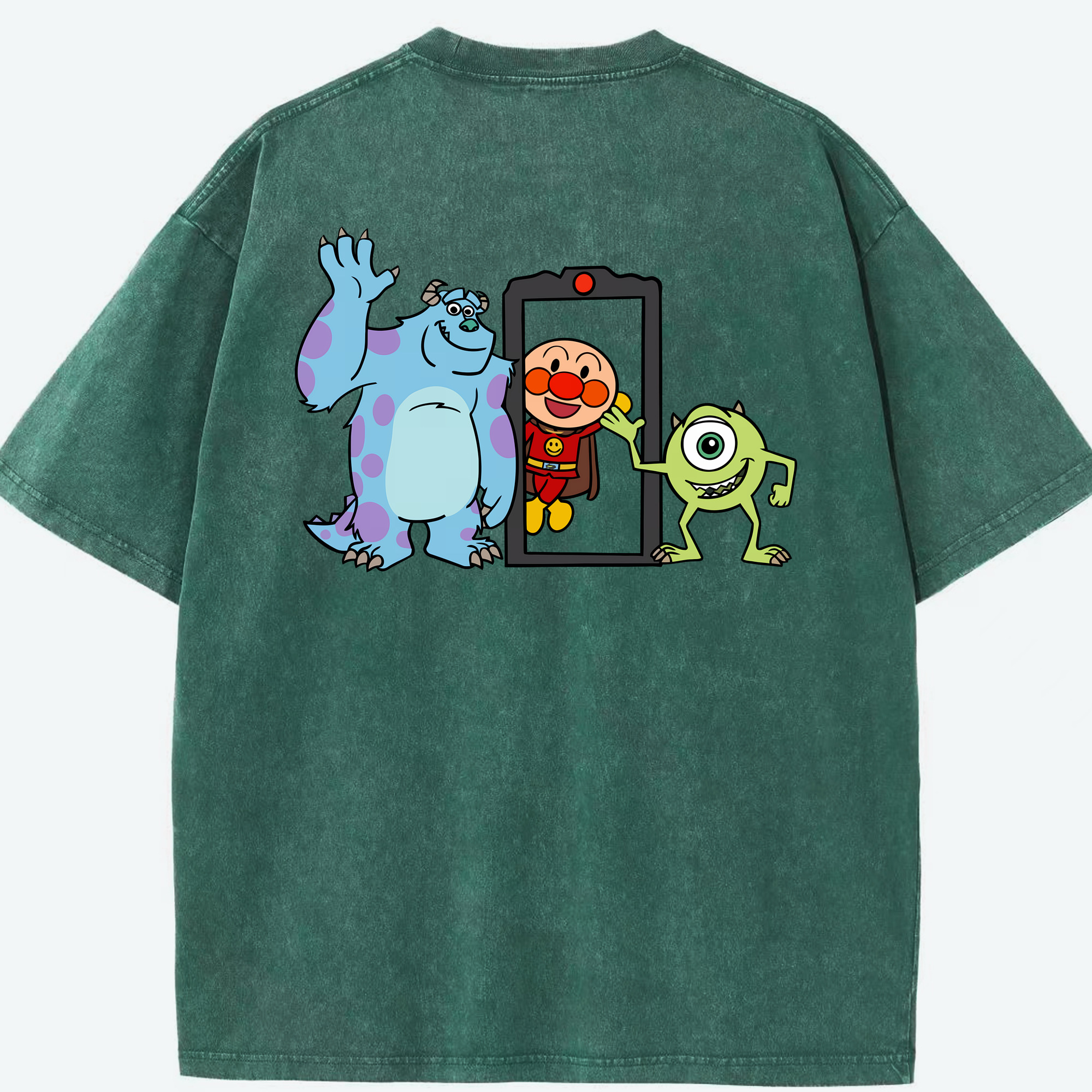 （画像用） アンパンマン Anpanman 綿100% ヴィンテージ風 半袖Tシャツ（背面プリント）
